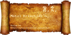 Metzl Krisztián névjegykártya
